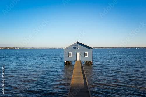 Принти на полотні Sunset over the Matilda Bay boathouse in the Swan River in Perth, Western Australia