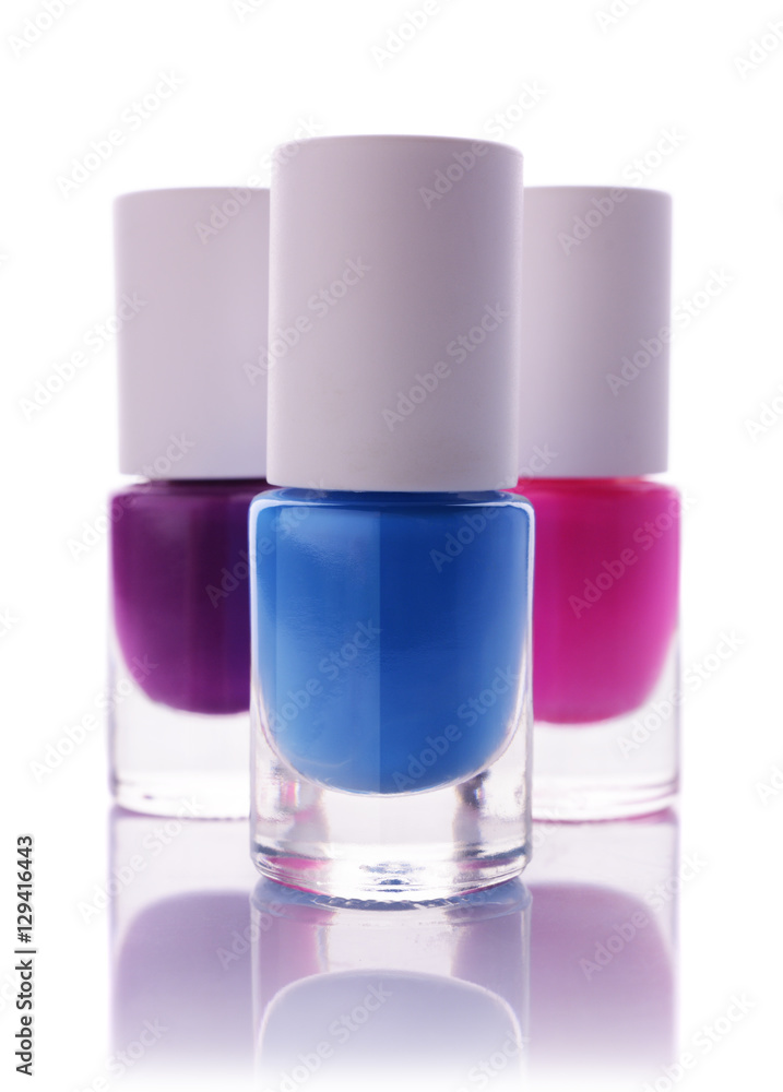 Blue, pink and violet nail polish Blue, pink and violet nail polish