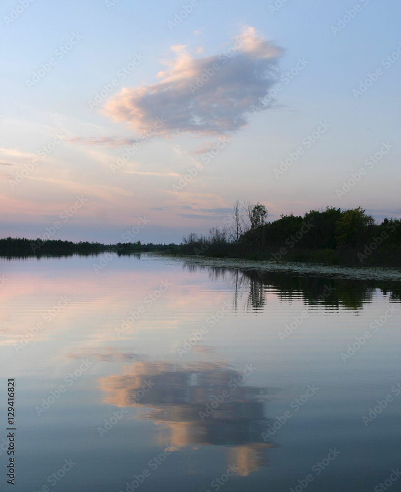 Fototapeta premium sunset on the river