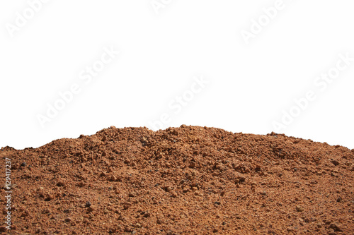 Isolated background of red clay soil