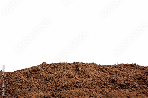 Isolated background of red clay soil