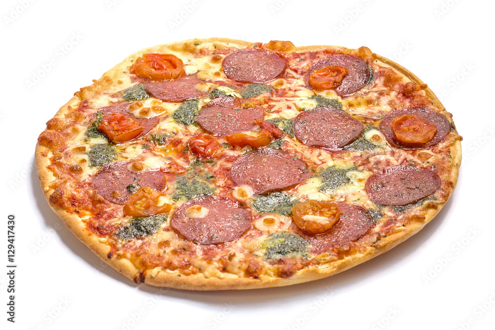 Pizza Salami isoliert