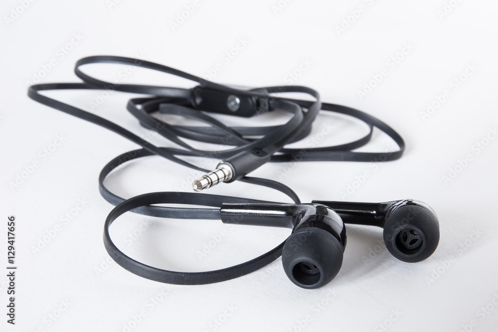 Vacuum headphones on a white background Vacuum headphones on a white background