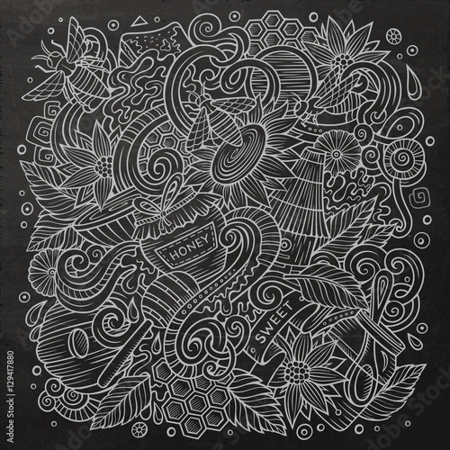 Cartoon cute doodles Honey illustration