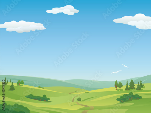 Idyllic landscape illustration