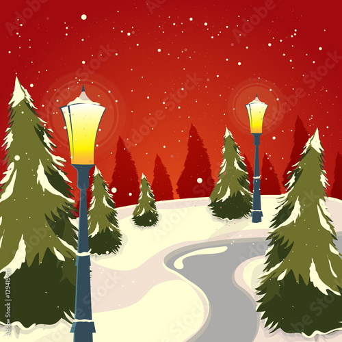 Winter background for Christmas celebration.