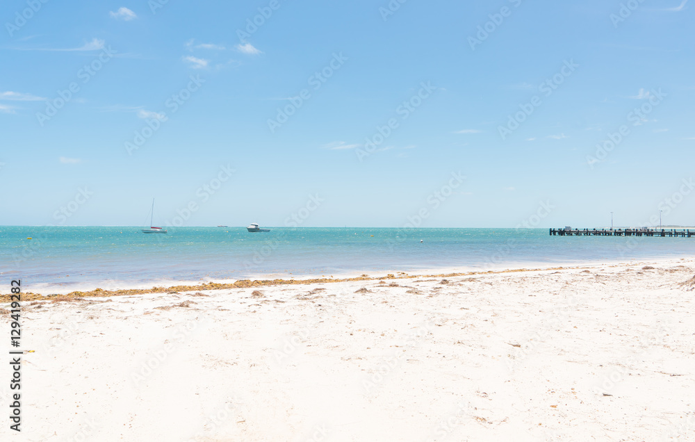 Obraz premium Sea and beach background with copy space