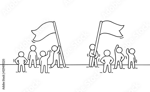 Sketch of competition with working little people.