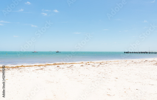 Sea and beach background with copy space