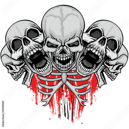  grunge skull coat of arms