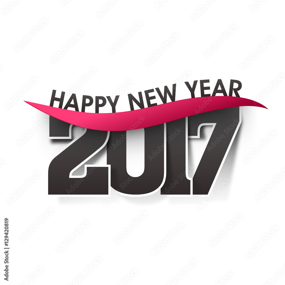 Text design 2017 for New Year celebration.