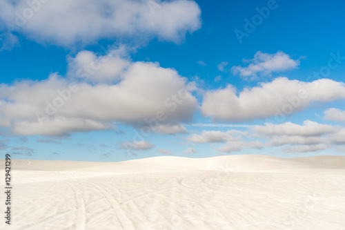 Fototapeta Naklejka Na Ścianę i Meble -  View of Lancelin Sand Dunes in Western Australia. This place for Surfing in Sand. Famous of Families enjoying. Landscape View .