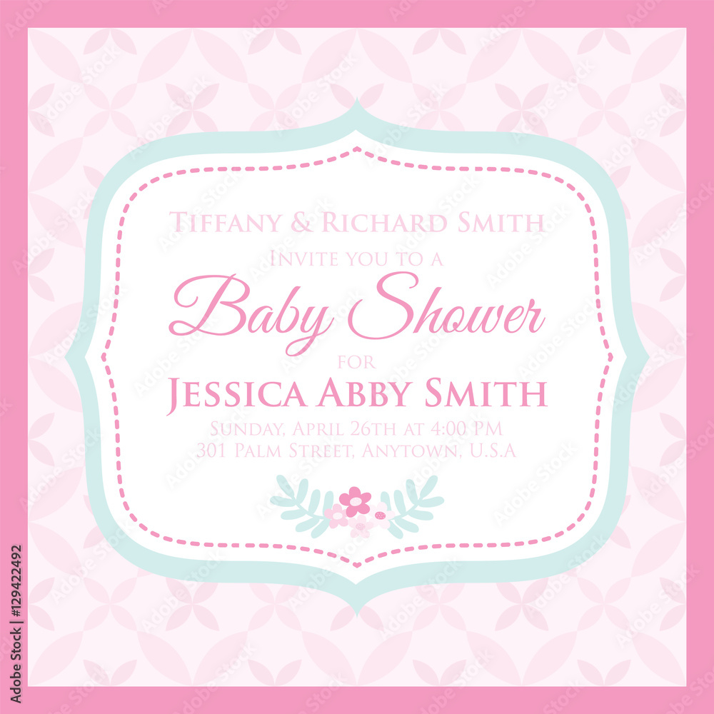 baby shower invitation with cute background