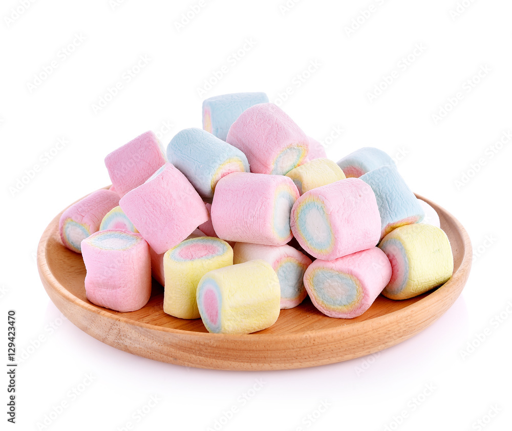 Marshmallows colorful candy on white background Marshmallows colorful candy on white background