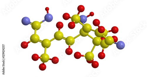 Molecular structure of Abscisic acid, 3D rendering
