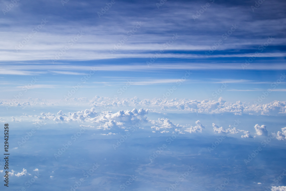 Fototapeta premium On the cloud in the sky softly focus