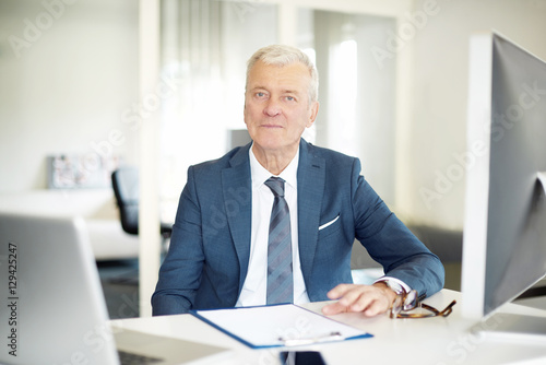 Senior professional man working in the office