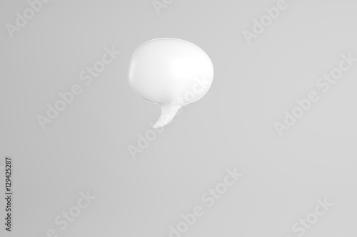 3D illustration of white speech bubble
