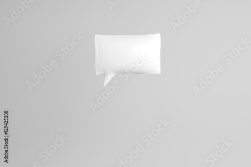 3D illustration of white speech bubble