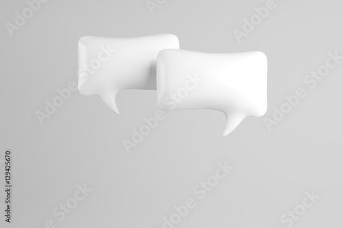 3D illustration of white speech bubble