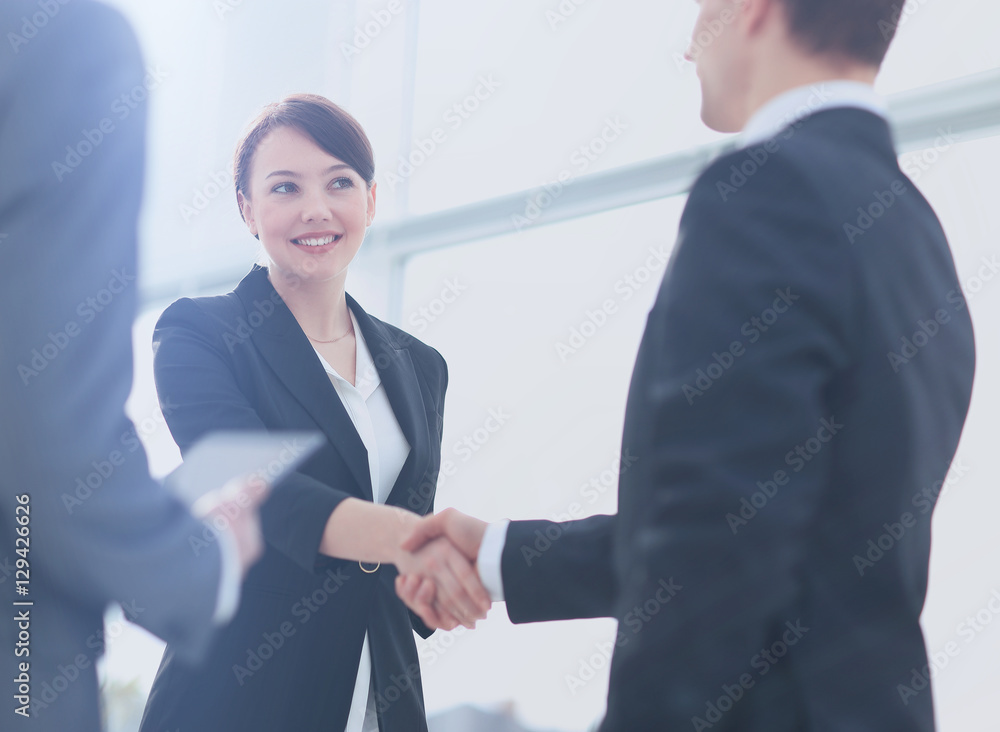 Two professional business people shaking hands Two professional business people shaking hands