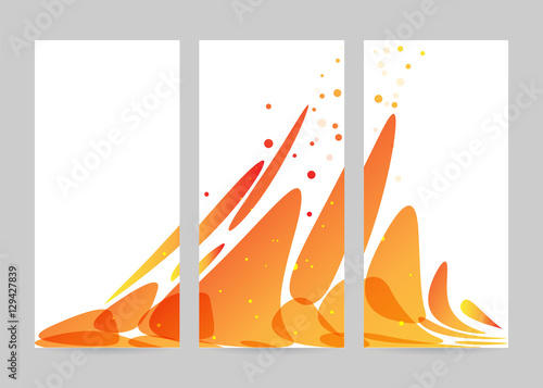 Orange abstract overflow set