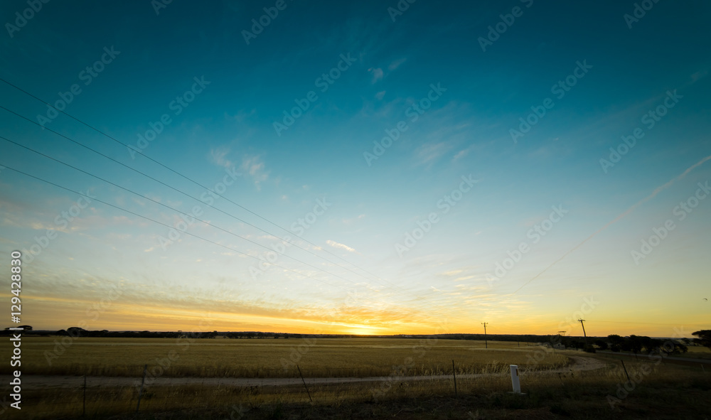 The beautiful sunset in the Hyden, Western Australia
