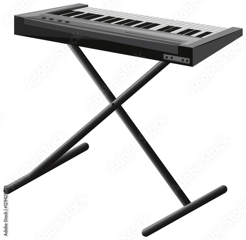 Electronic piano on metal stand