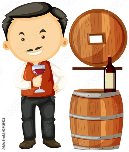 Winemaker holding glass of wine