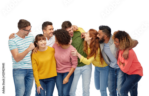 international group of happy laughing people