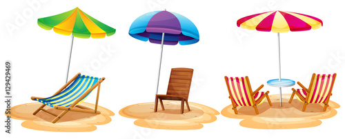 Many seats on the beach