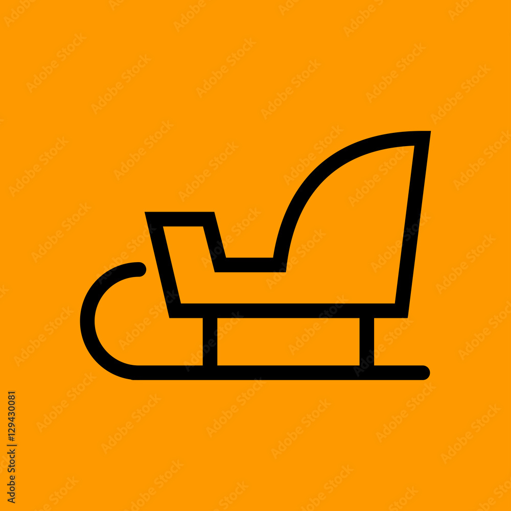 sled icon. flat design sled icon. flat design