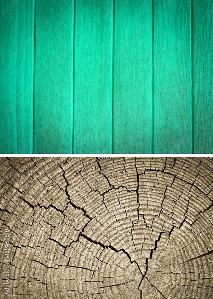 Fototapeta premium Wood texture. Lining boards wall. Wooden background. pattern. Showing growth rings. set