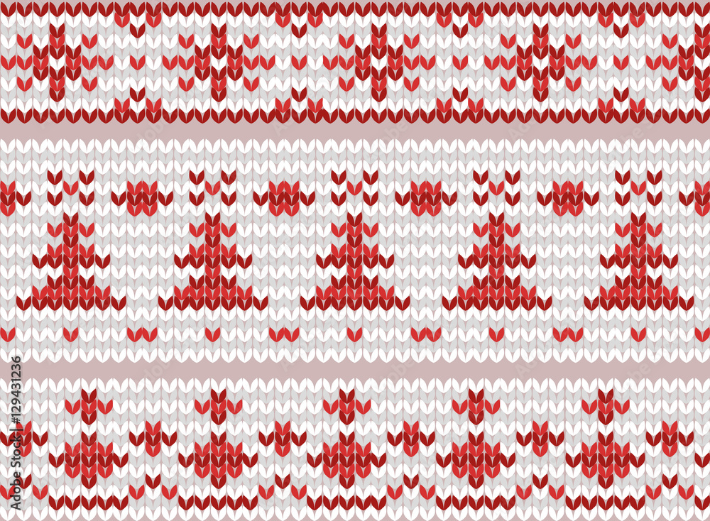 Set of seamless knitted borders. Folk patterns. Vector elements for your creativity