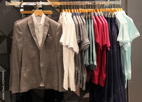 Men's clothing in store