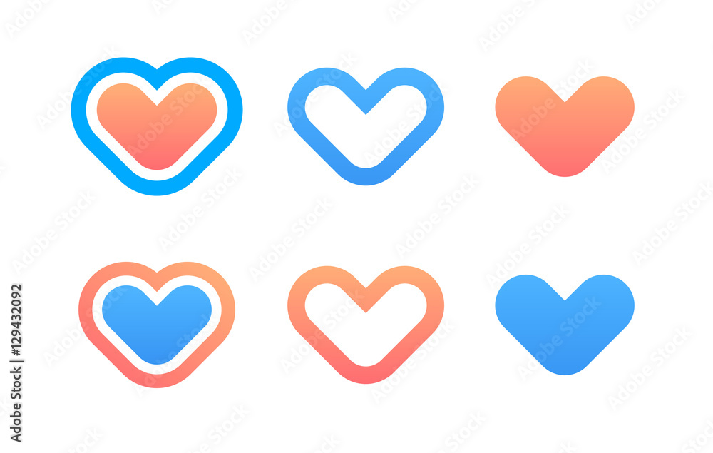 Set of Hearts Icons Set of Hearts Icons
