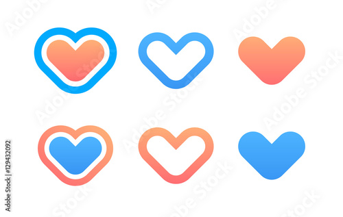 Set of Hearts Icons