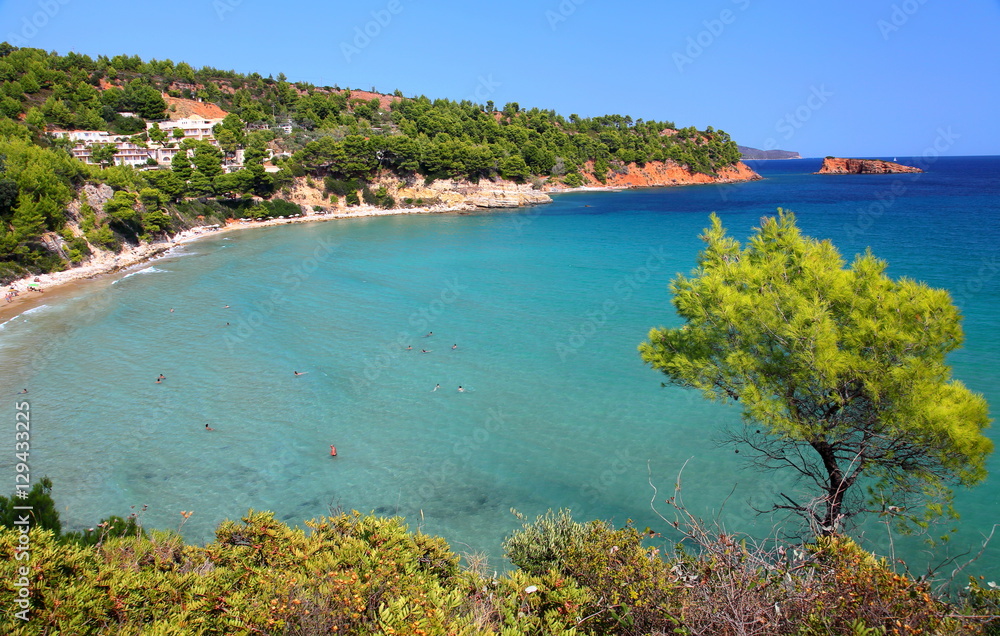 The famous beach Crisi Milia of Alonissos,Greece