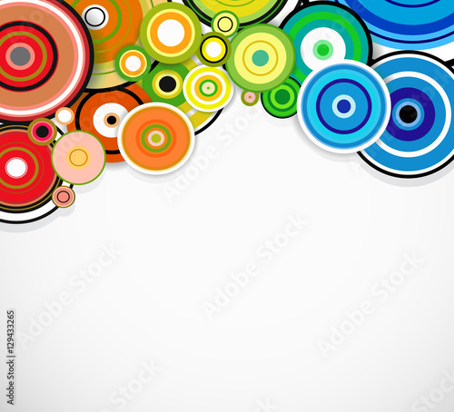 Abstract colorful rings background. Vector
