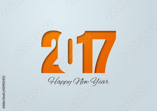 Happy New Year 2017 Cut Paper Background