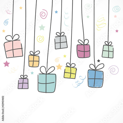 carte,cadeaux suspendus