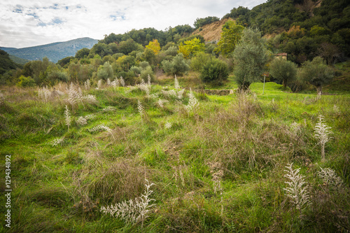 Autumn mountain lsndscape near Ancient Gortis at Lousias gorge, photo