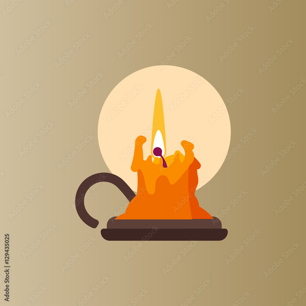 candle icon. flat design candle icon. flat design