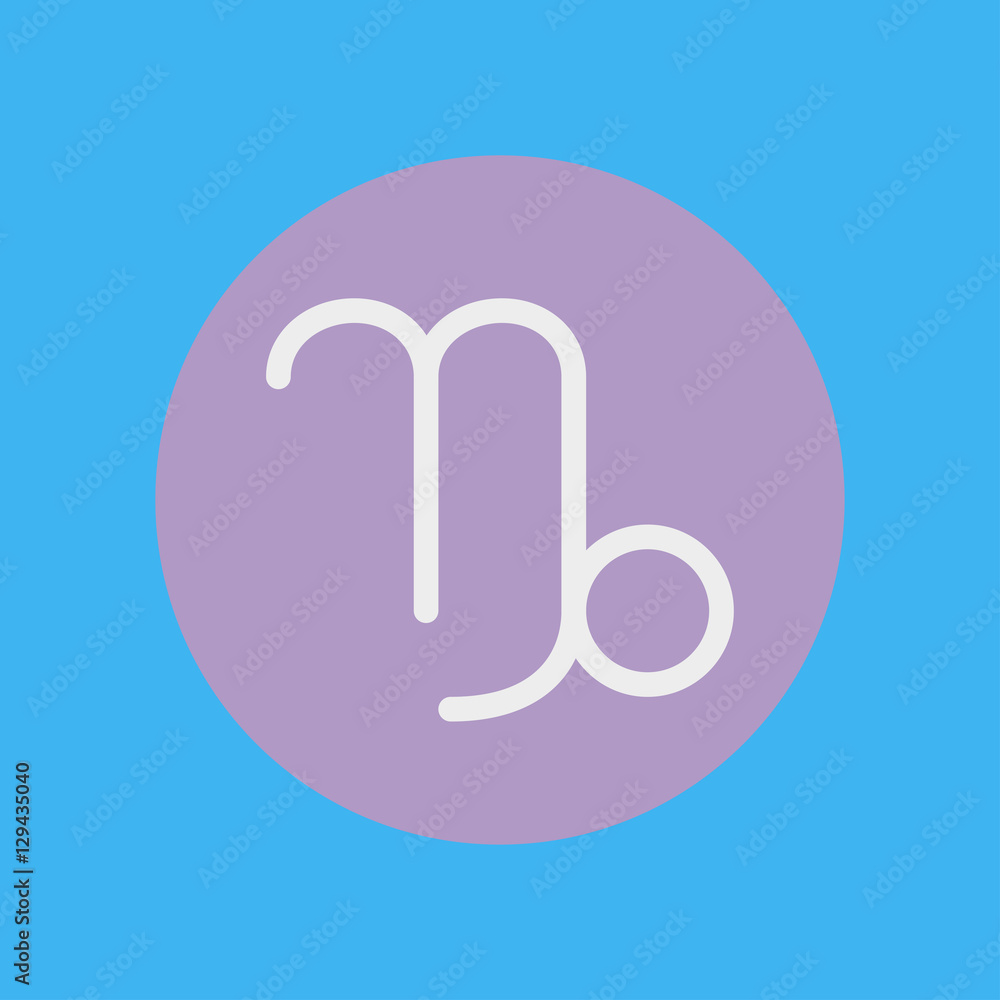 capricorn icon. flat design capricorn icon. flat design
