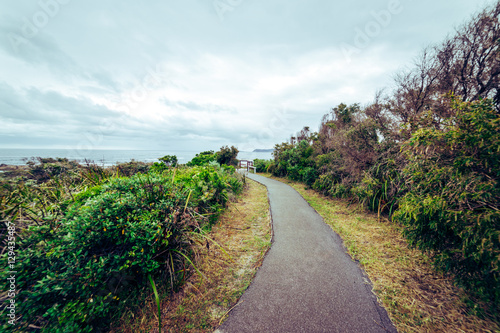 Steps leading down to beach at  .Torndirrup National Park, Albany, Western Australia, Australia.vintage toning  filter add . photo