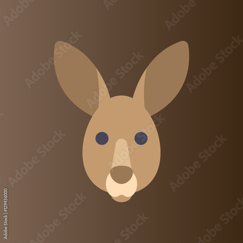 kangaroo head icon. flat design