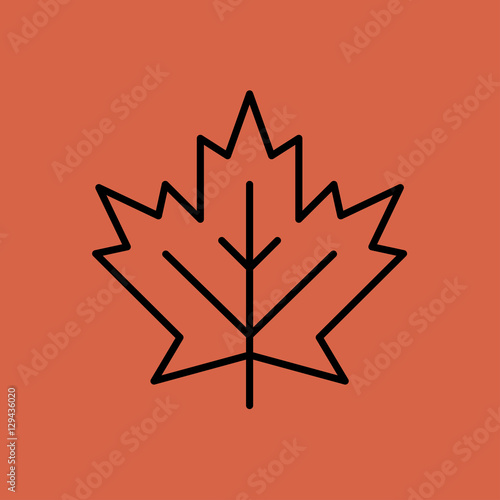 maple leaf icon. flat design