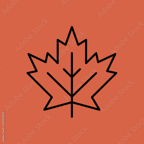 maple leaf icon. flat design