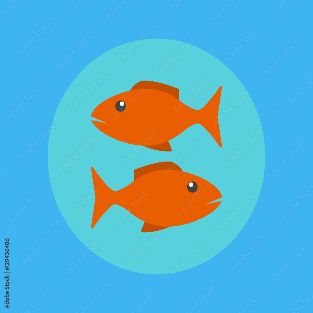 Naklejka premium pisces icon. flat design