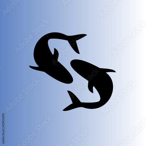 pisces icon. flat design